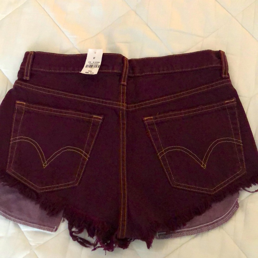 Levi burgundy cut off shorts. Brand new